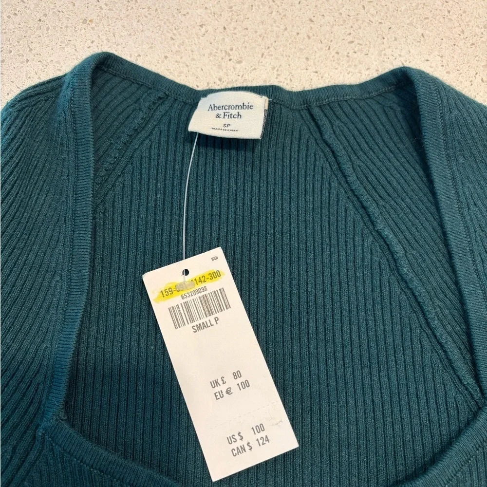 Abercrombie & Fitch Teal Long Sleeve Sweater Dress, NWT - Picture 3 of 7
